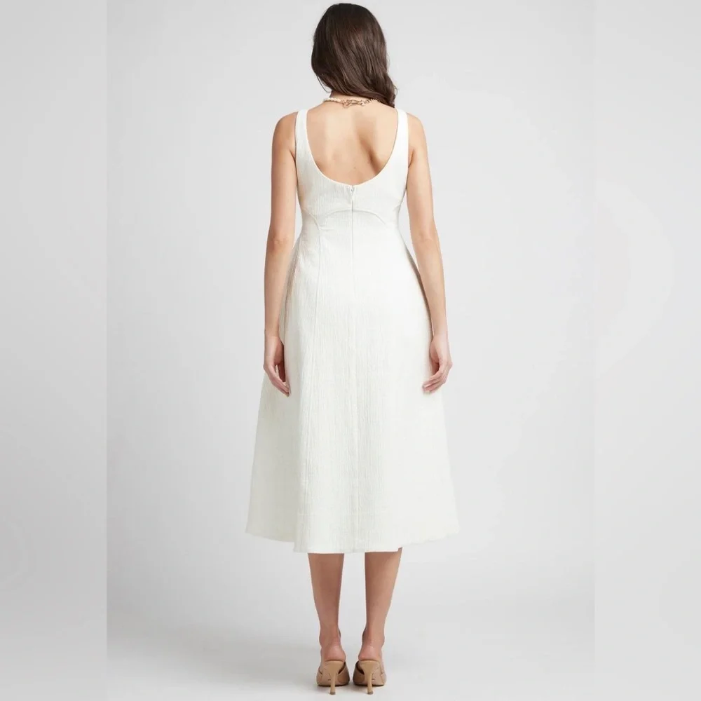 SHEIKE Blissful Ivory White Textured Midi Dress NWT RRP$250 - Picture 4 of 13